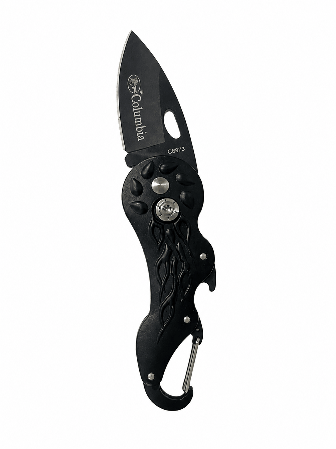 Black Airsoft Columbia Mini összecsukható kés - Karabiner