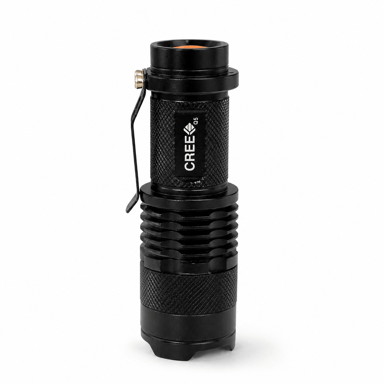 Мини фенер Black Airsoft CREE с презареждаща батерия и зарядно
