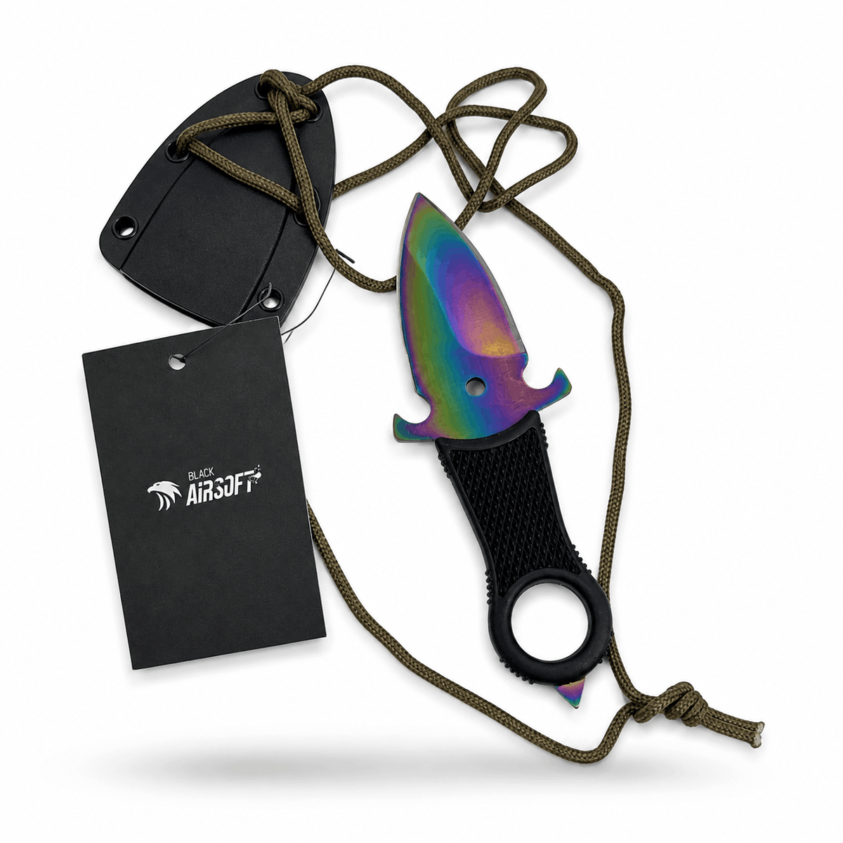 Couteau tactique de cou BlackAirsoft HALO Chameleon avec étui