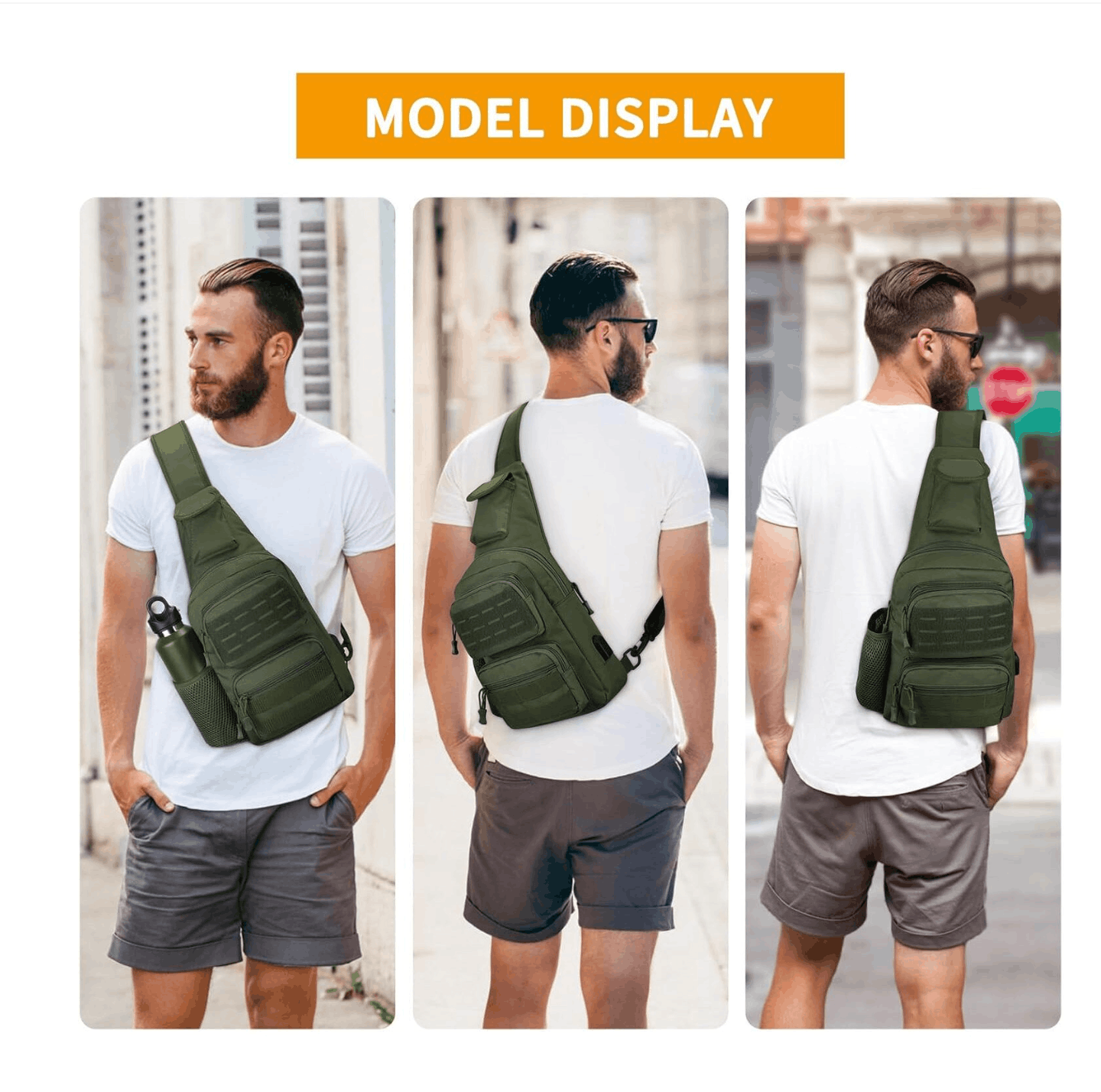 Тактическа кросбоди чанта Black Airsoft Tactical Sling Bag