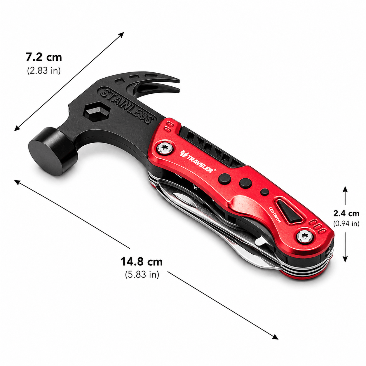 Multifunktionaler Hammer 12-in-1 mit LED